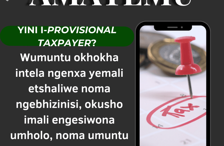 YINI I-PROVISIONAL TAXPAYER?